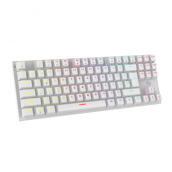 Porodo Gaming TKL Mechanical Keyboard PDX222-WH (Red Switch, White)